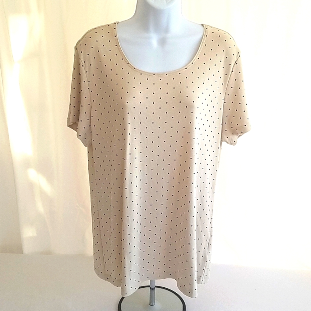 Karen Scott Women's Scoop-Neck T-Shirt Pebble Size Large